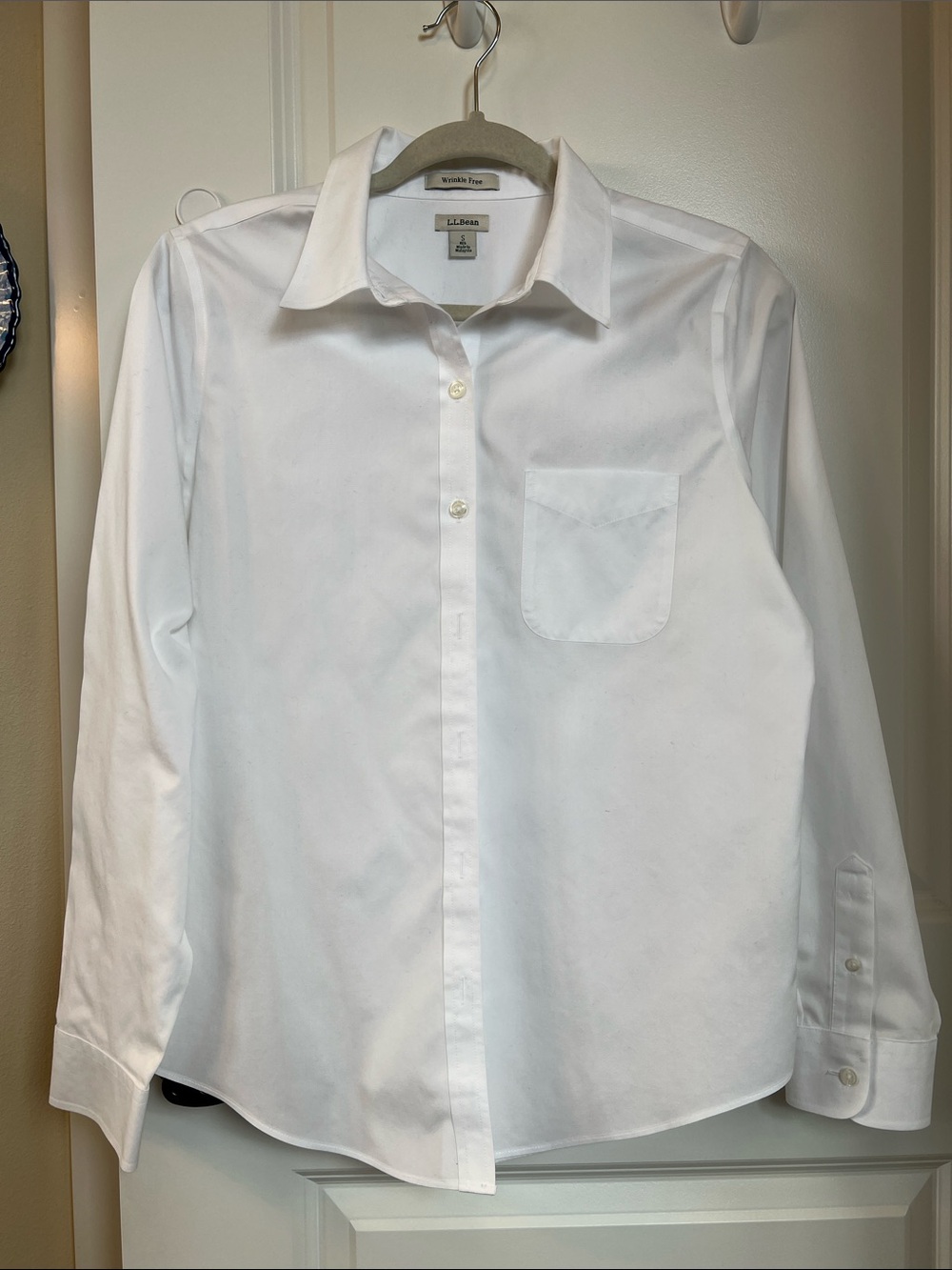 L.L. Bean Wrinkle free Shirt White S